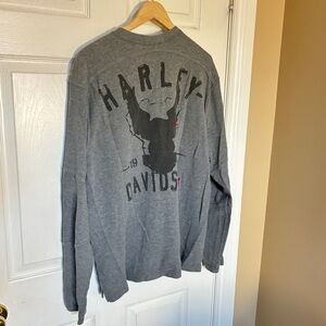 Harley-Davidson Men’s Charcoal Long Sleeve Tee XL – Graphic Back